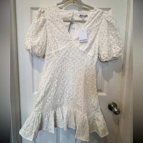 Walter Baker Caroline Puff Sleeve Lace Minidress - Picture 1 of 6